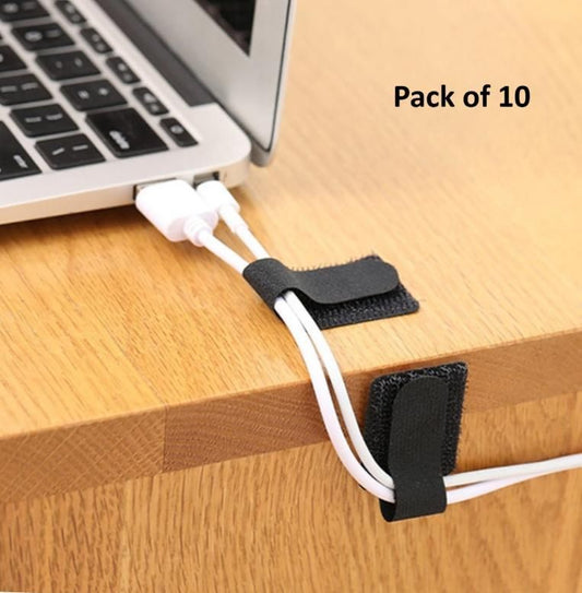 Cable Tie Self Adhesive Clips – Pack of 10 | Multi-Purpose Cable Organizer | Strong Adhesive Nylon Clips for Home, Office & Car