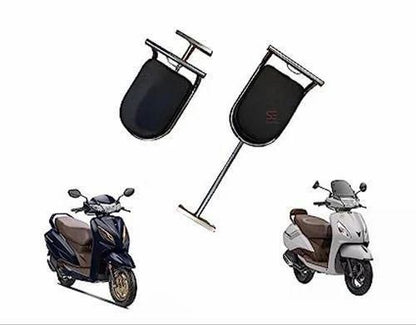 Portable Baby Seat for Scooters – Premium Leather & Metal Safety Seat with Side Footrest Guard