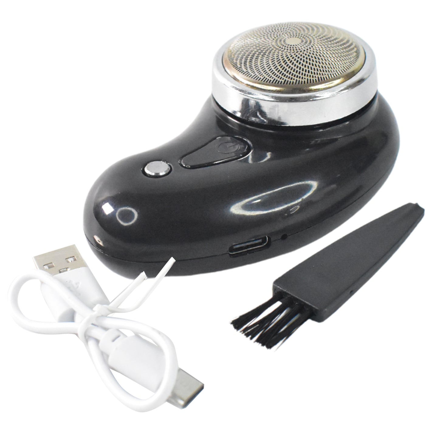 Portable Electric Shaver and Clipper with Cleaning Brush and USB Cable – Powerful Mini Beard Trimmer for Travel Grooming and Facial Hair Trimming (1 Pc)