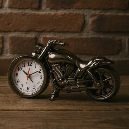 Motorcycle Shaped Analog Alarm Table Clock Decorative Bike Desk Clock Battery Operated for Home, Office and Bedroom Décor (1 Pc)