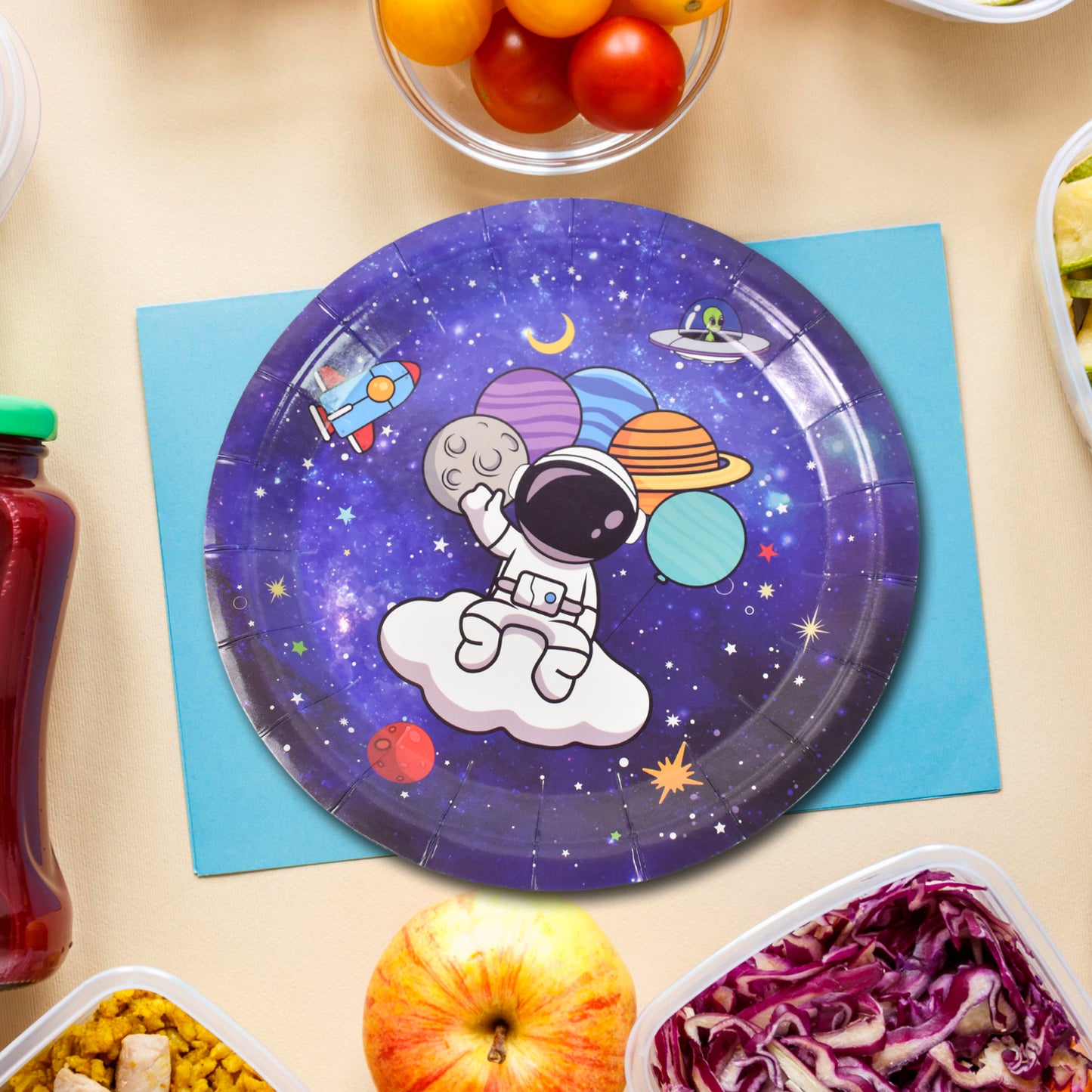 Round Disposable Happy Birthday Paper Plates Heavy Duty Party Serving Plates for Birthday Celebrations Cake Snacks and Food Pack of 10 Mix Design
