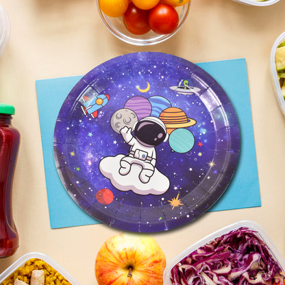 Round Disposable Happy Birthday Paper Plates Heavy Duty Party Serving Plates for Birthday Celebrations Cake Snacks and Food Pack of 10 Mix Design