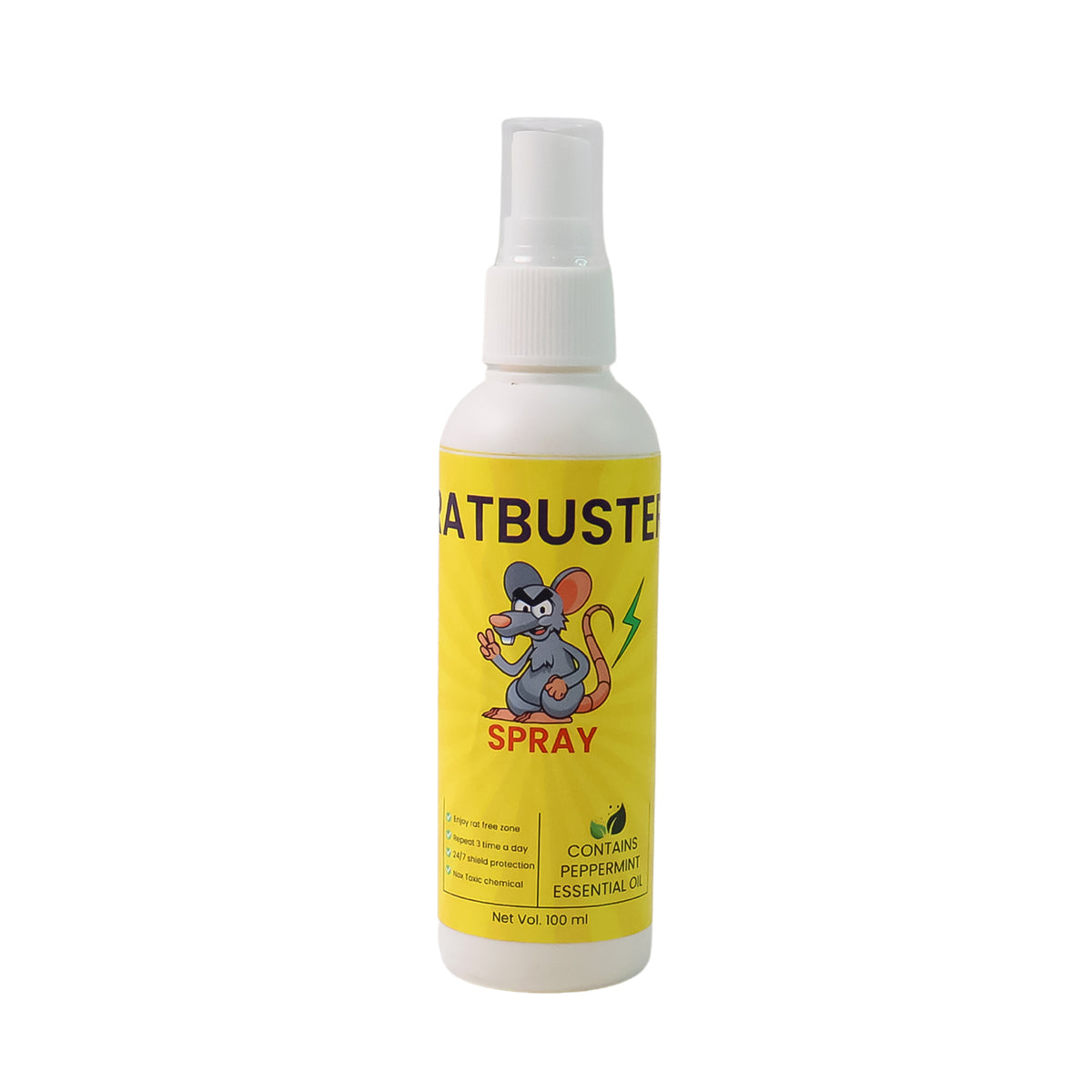 Rat Repellent Spray 100ml | Herbal Essential Oil-Based Rodent Deterrent for Home, Car, Garage and Warehouse