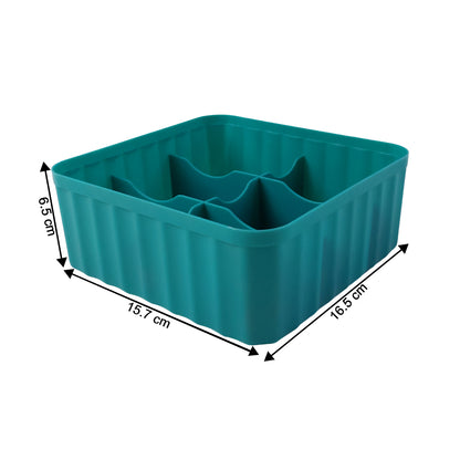 Square Organizer Box With 6 Compartments (Set Of 2)