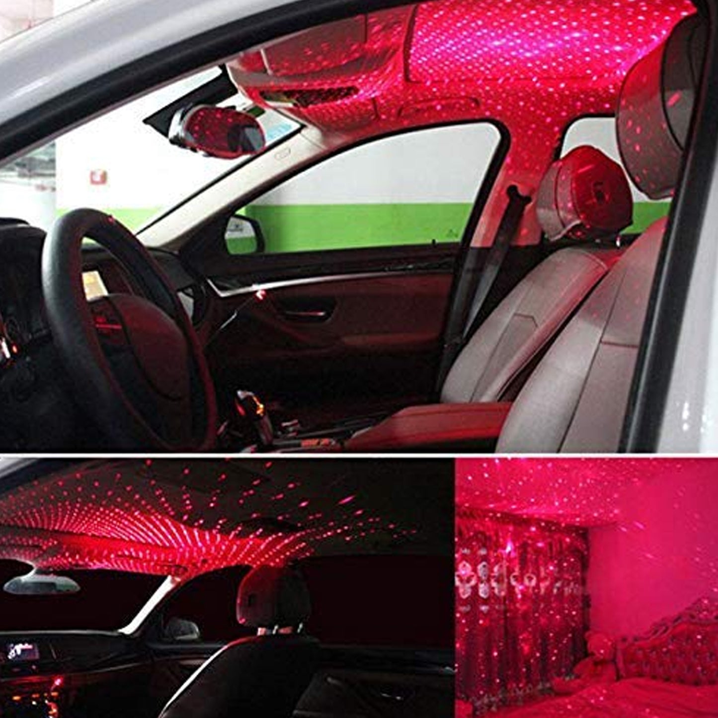 Multipurpose USB Galaxy Laser Light Projector for Car Bedroom Ceiling and Party Adjustable Star Night Light Ambient Roof Light 1 Piece