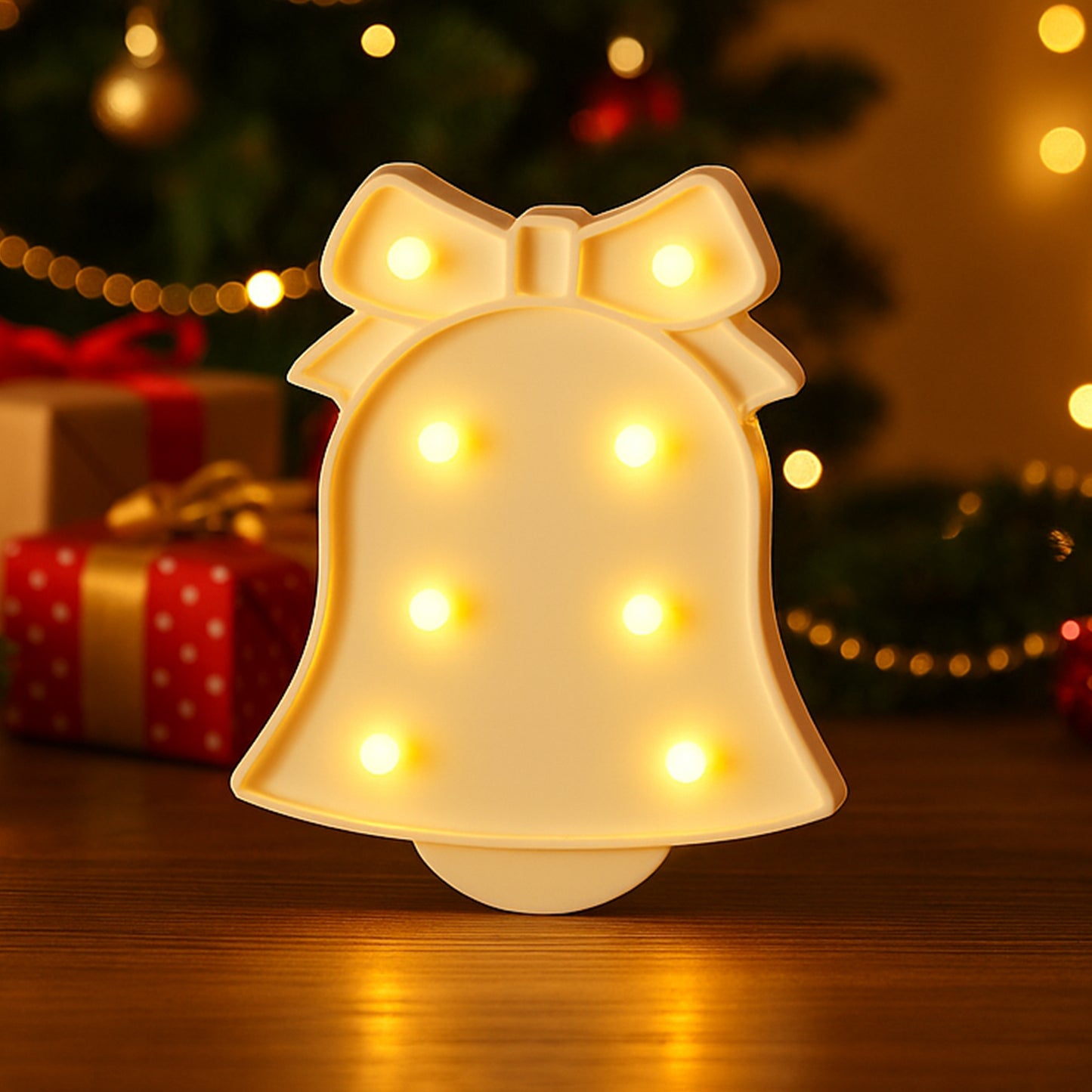 Bell Shape LED Decorative Night Light Battery Operated Marquee Lamp for Kids Room Bedroom Party Home Decoration Wall and Table Decor