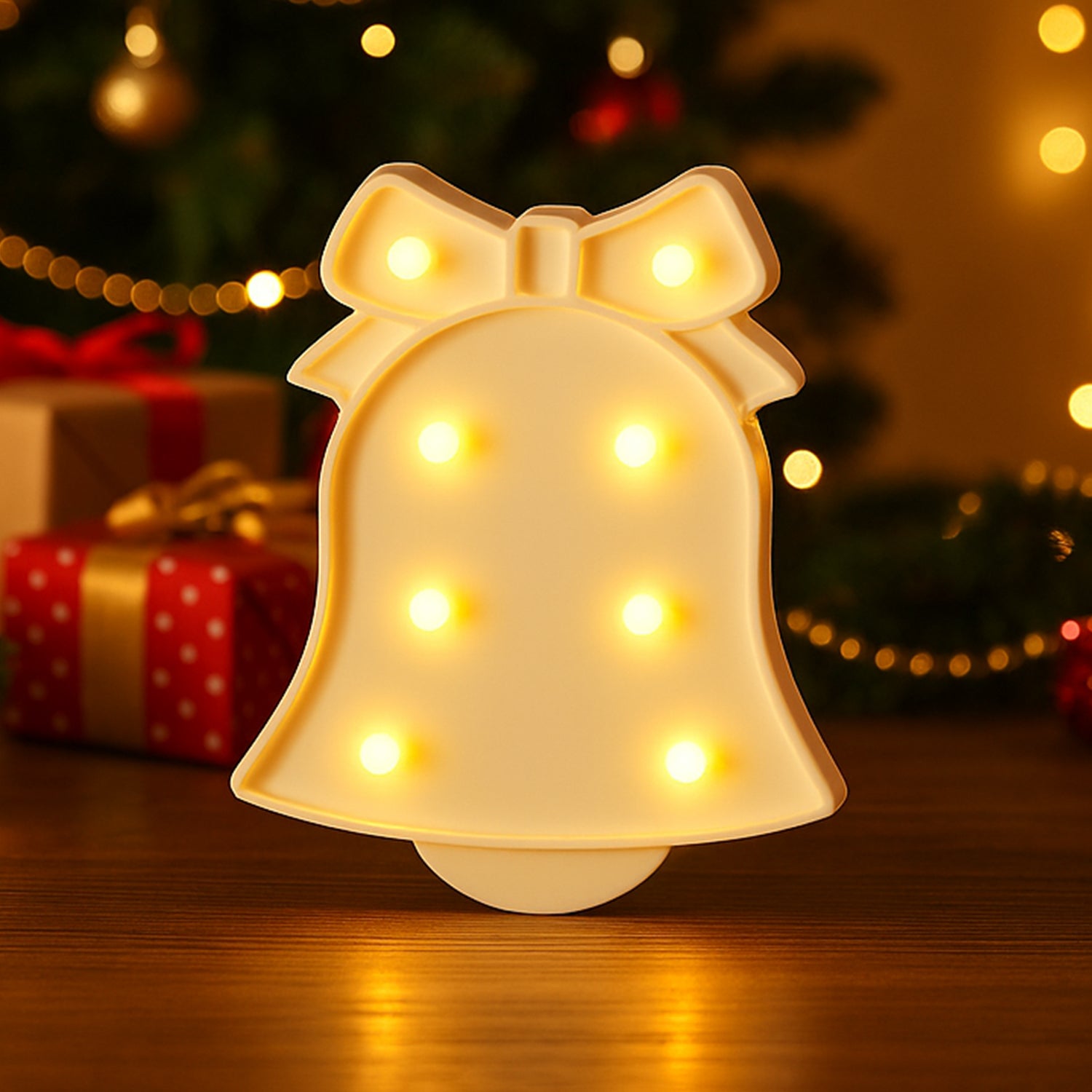 Bell Shape LED Decorative Night Light Battery Operated Marquee Lamp for Kids Room Bedroom Party Home Decoration Wall and Table Decor