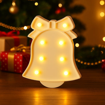 Bell Shape LED Decorative Night Light Battery Operated Marquee Lamp for Kids Room Bedroom Party Home Decoration Wall and Table Decor