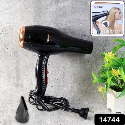 Orbit Professional Electric Hair Dryer with Concentrator Nozzle Hot and Cold Air Hair Dryer for Fast Drying, Hair Styling, Salon and Home Use