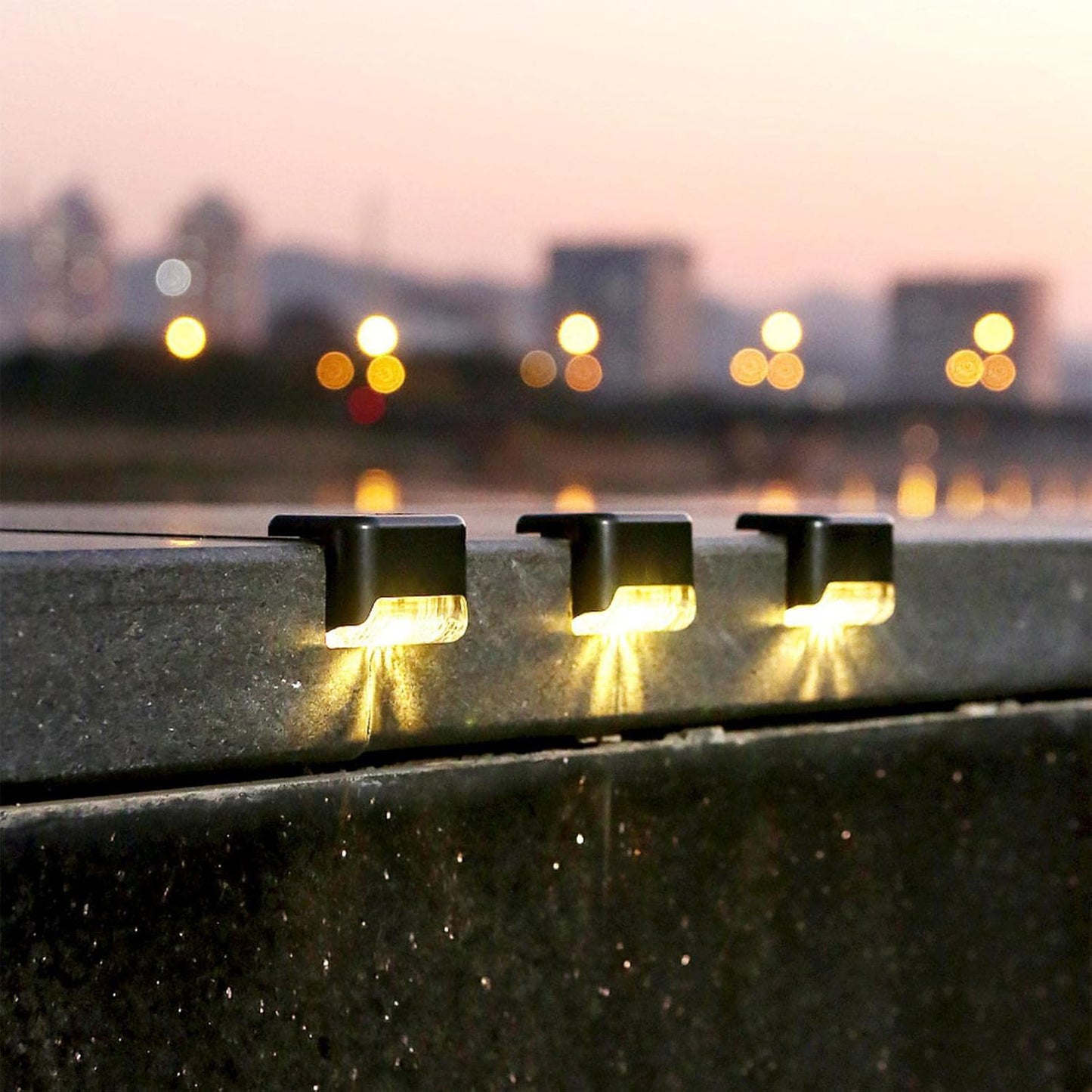 Solar Decorative Lights Outdoor – Waterproof Garden Step & Fence Lights (4 Pc Set)