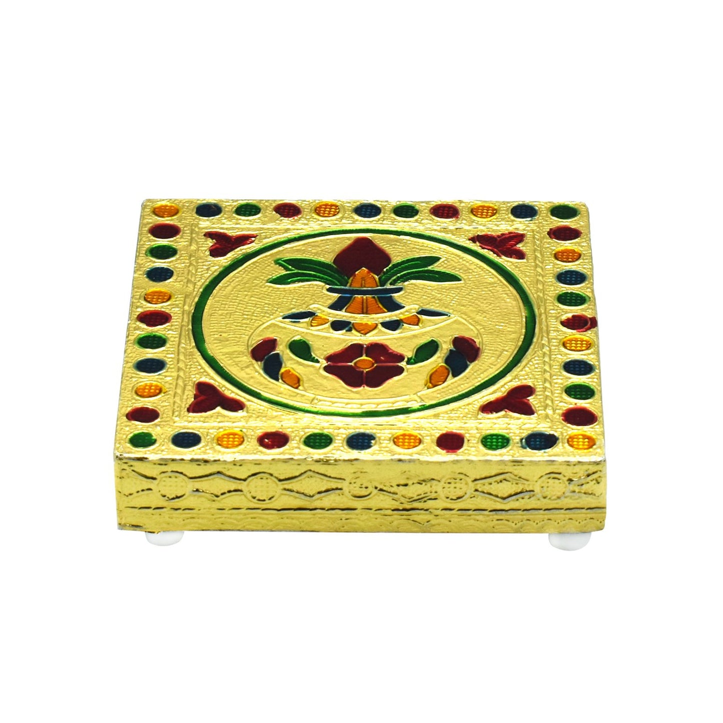 Fancy Wooden Designer Bajot Decorative Pooja Chowki for Home Temple, Religious Ceremonies, Festivals and Home Décor (1 Pc)