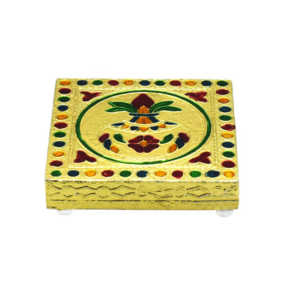 Fancy Wooden Designer Bajot Decorative Pooja Chowki for Home Temple, Religious Ceremonies, Festivals and Home Décor (1 Pc)