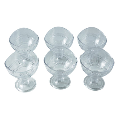 Supermom Creamy Dessert Bowl, Unbreakable Polycarbonate Ice Cream Cups with Stem, Transparent Pedestal Dessert Glasses for Party Serving