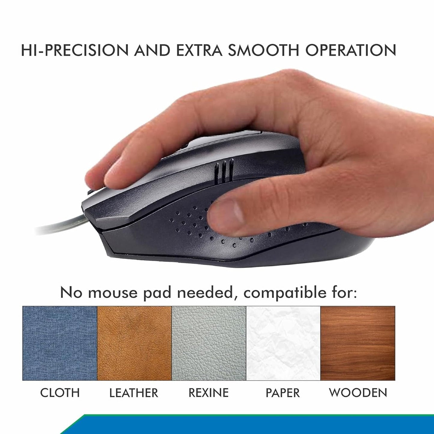 Computer Laptop Wired Optical Mouse USB Ergonomic 1000 DPI Plug and Play Mouse for PC Desktop Office and Home Use (1 Pc)