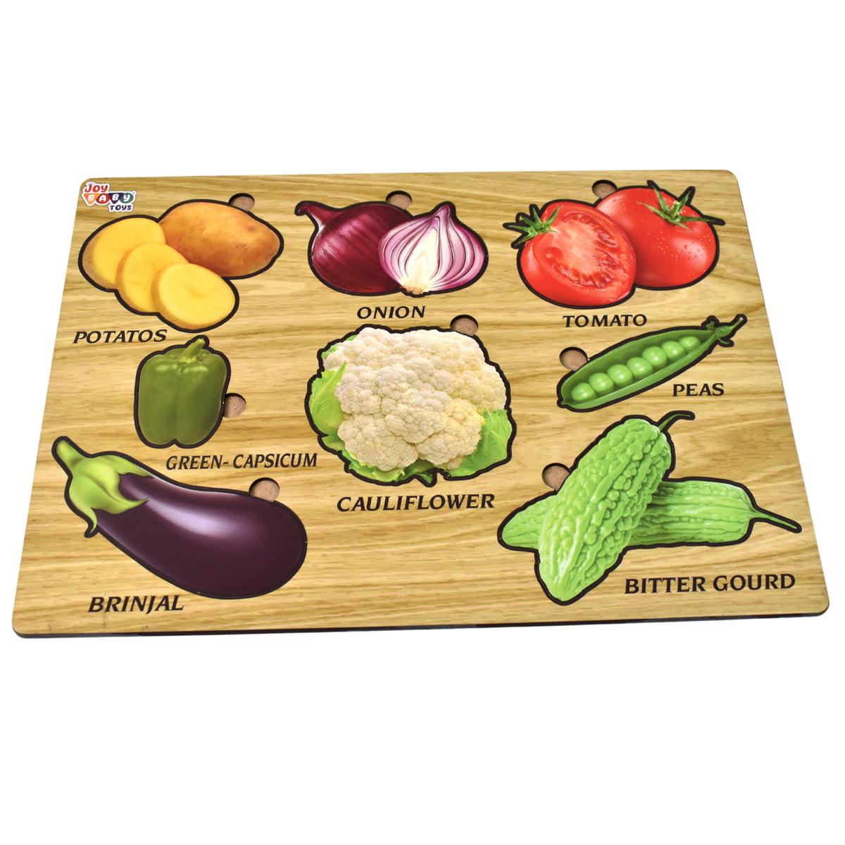 Wooden Vegetable Shape Puzzle Board for Toddlers and Kids – Educational Montessori Learning Toy