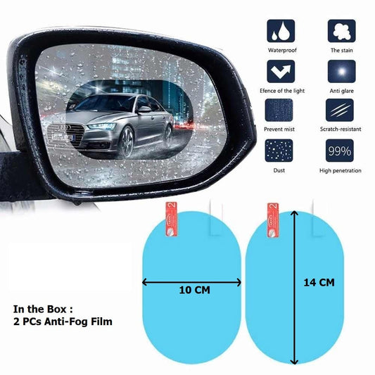 Anti Fog Anti Scratch Car Rear View Mirror Protective Film Waterproof HD Clear Sticker for Side Mirrors and Windows (1 Set)