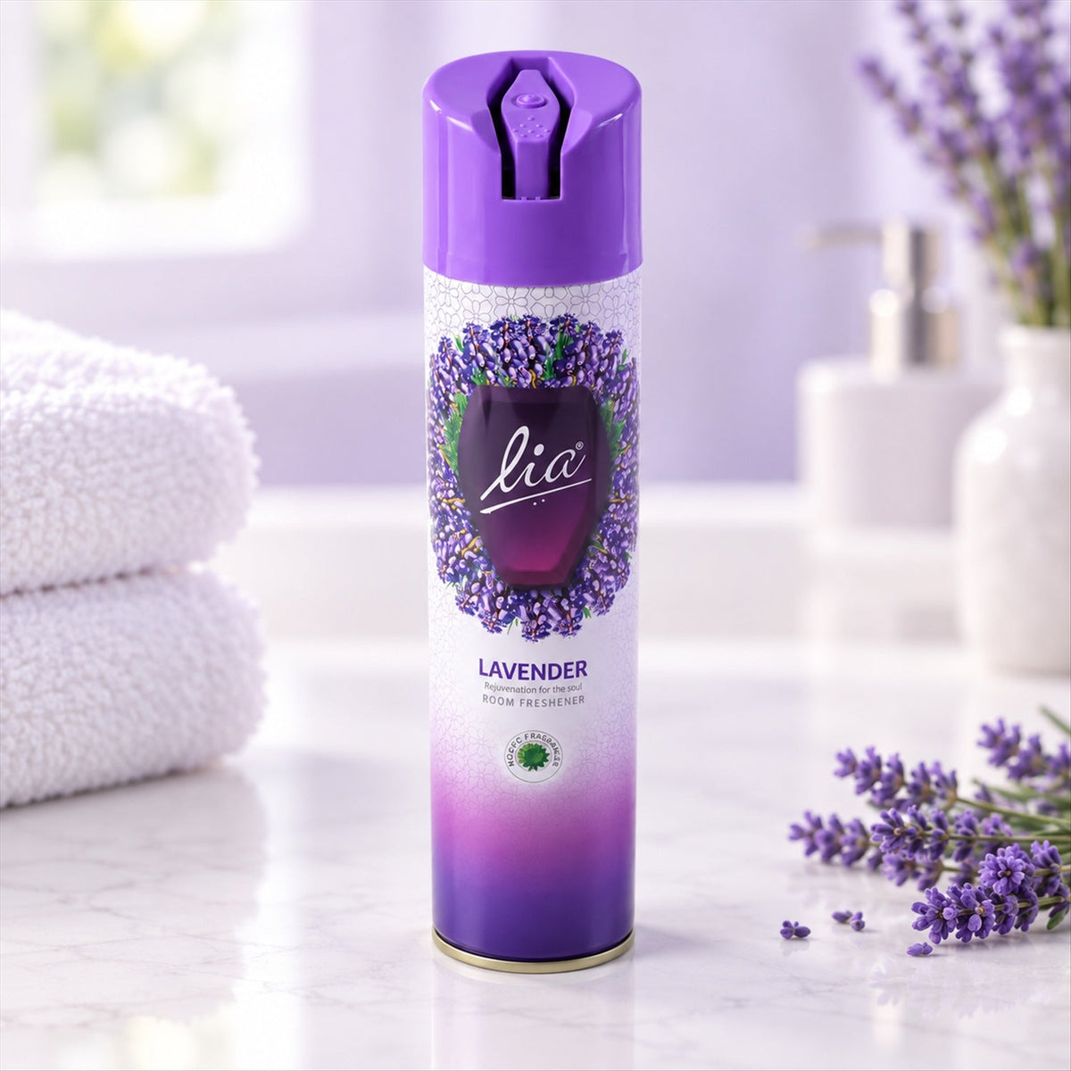 Lavender Room Freshener Spray 224ml | Floral Fragrance Aerosol Air Freshener for Home, Bedroom, Bathroom and Office