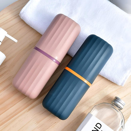 Multifunction Portable Travel Toothbrush Case Toothbrush and Toothpaste Holder Travel Toothbrush Storage Box, Portable (2 Pc)