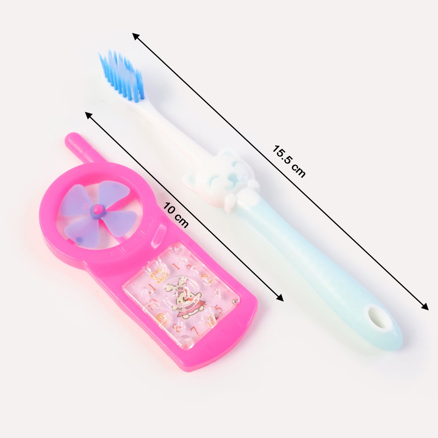 Kids Toothbrush and Fan Toy Set – Fun and Interactive Oral Care Combo for Kids | Includes Bear-Themed Toothbrush and Colorful Fan Toy | Perfect for Little Ones