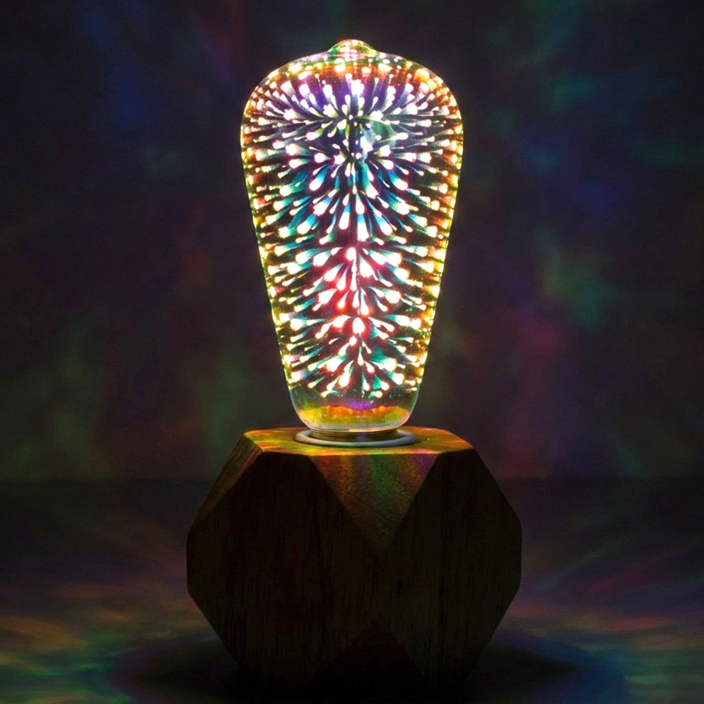 3D Firework Effect LED Decorative Bulb Light Crystal Sparkle Ambience Lamp for Home Bedroom Living Room Party and Festival Decoration
