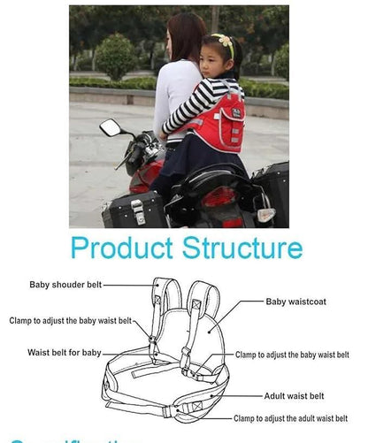 Baby Safety Belt for 2-Wheeler | Adjustable Child Safety Harness | (Pack of 1)