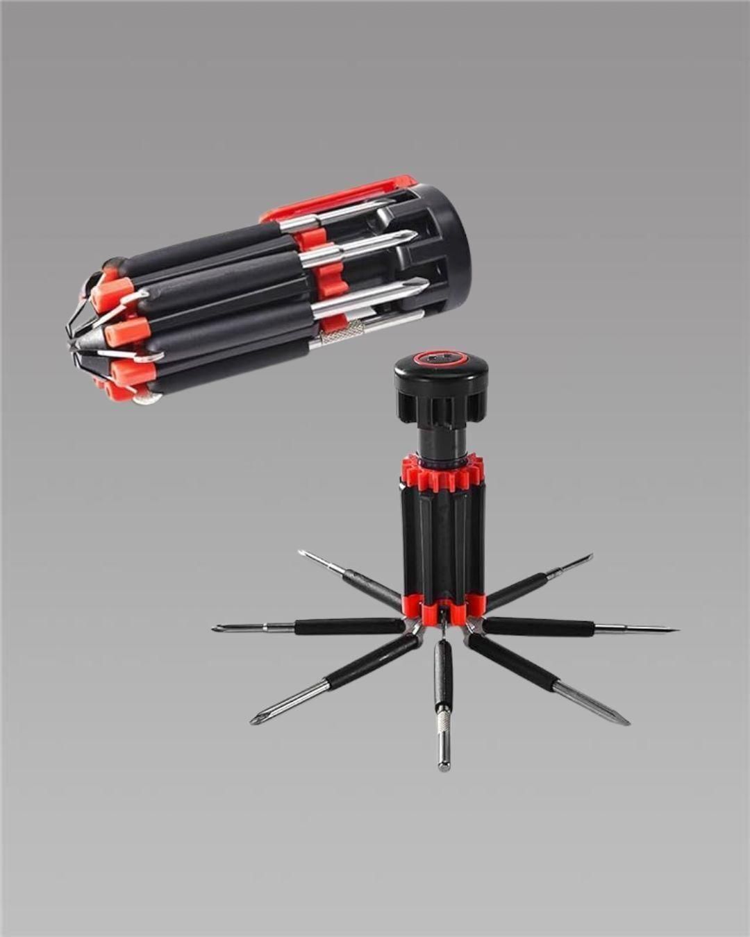 8-in-1 Screwdriver Tool Set with Flashlight – Portable, Durable & Multi-Functional