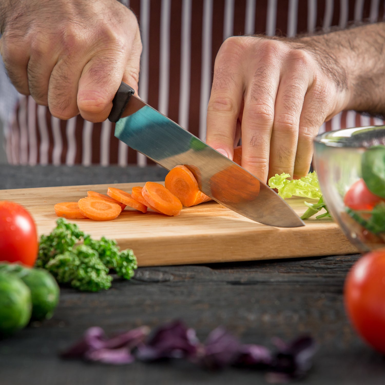 Natural Bamboo Wood Chopping Cutting Board for Kitchen Meat, Vegetables, Fruits, Cheese and Bread BPA Free (1 Pc)