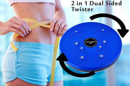 Waist Disk Acupressure Magnet Reflexology Slimming Belly 2-in-1 Belly Twister Now Exerciser (Blue) | Slimming, Reflexology & Fitness Balance Board | Pack of 1