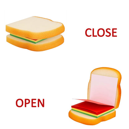 Sandwich Shaped Notepad and Sticky Notes – Cute Food-Themed Mini Memo Pad with 80 Multicolor Pages for School, Office and Gifts (1 Pc)