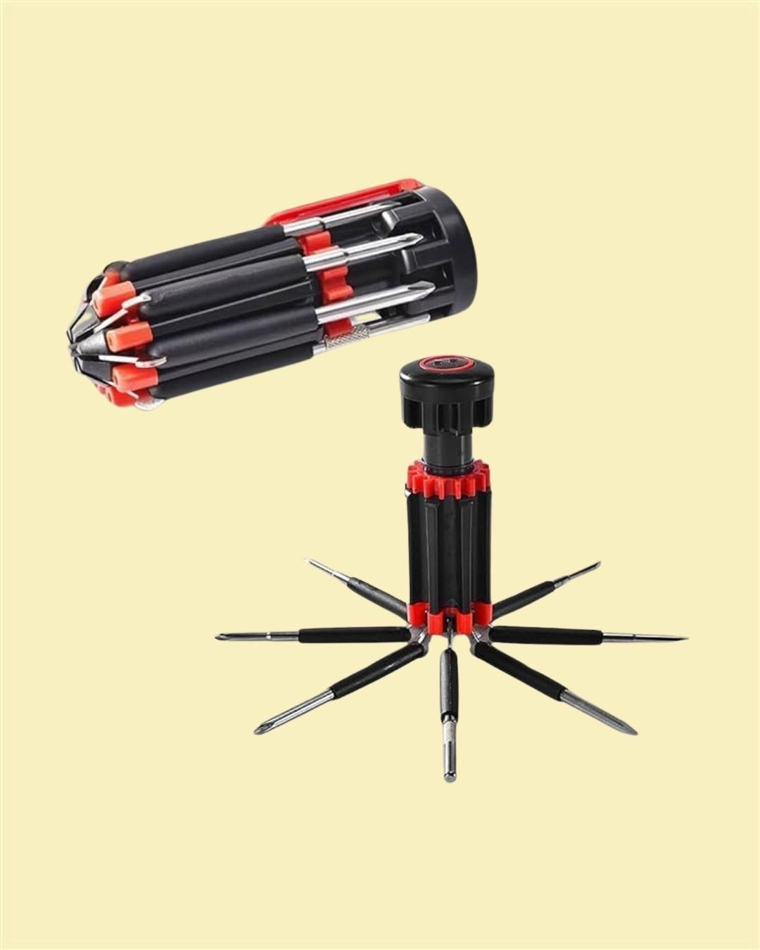 8-in-1 Screwdriver Tool Set with Flashlight – Portable, Durable & Multi-Functional