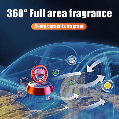 Solar Energy Rotate Car Perfume Diffuser – Premium Aluminium Alloy Aromatherapy for Your Car