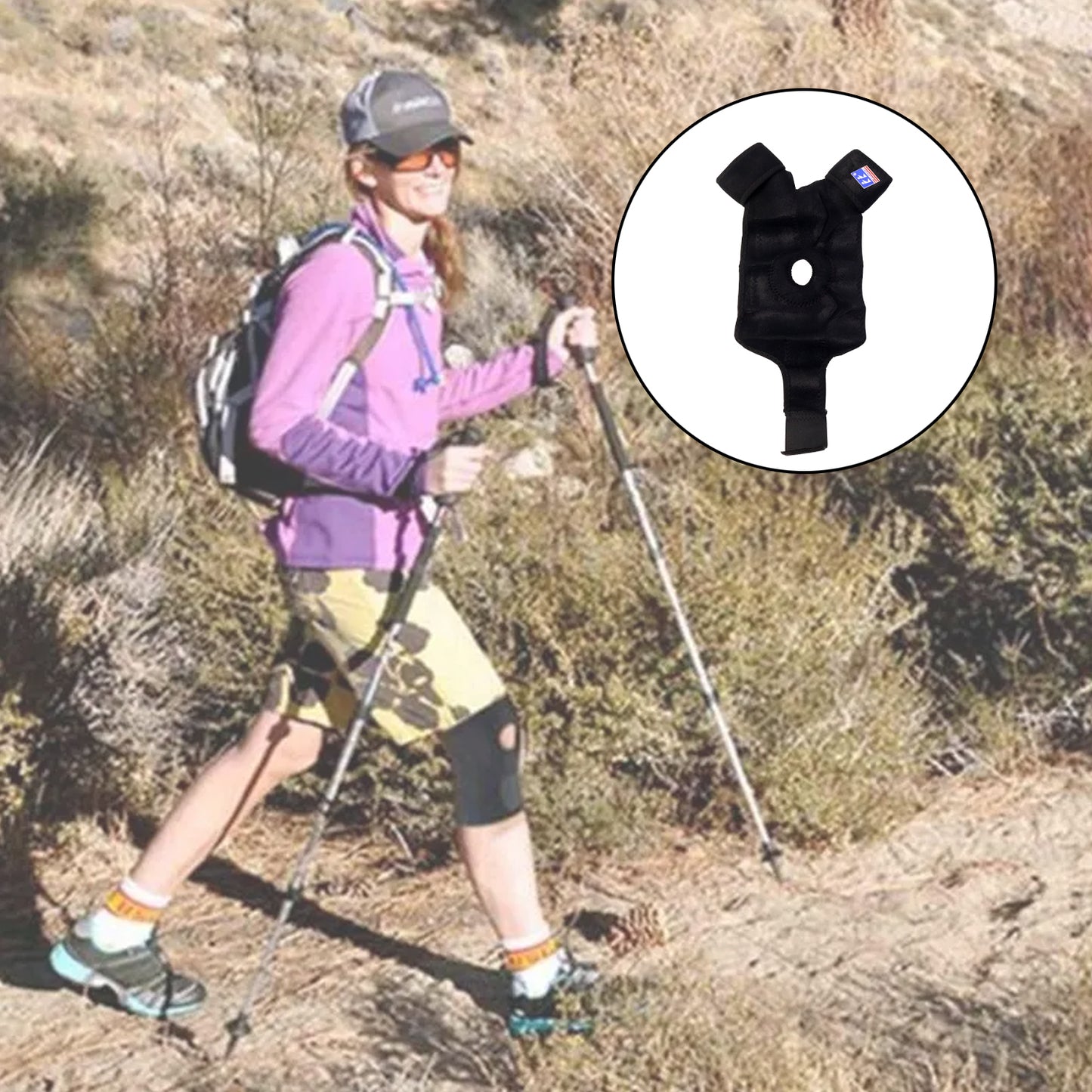 Adjustable Elastic Knee Support Brace with Patella Hole (1 Pc)