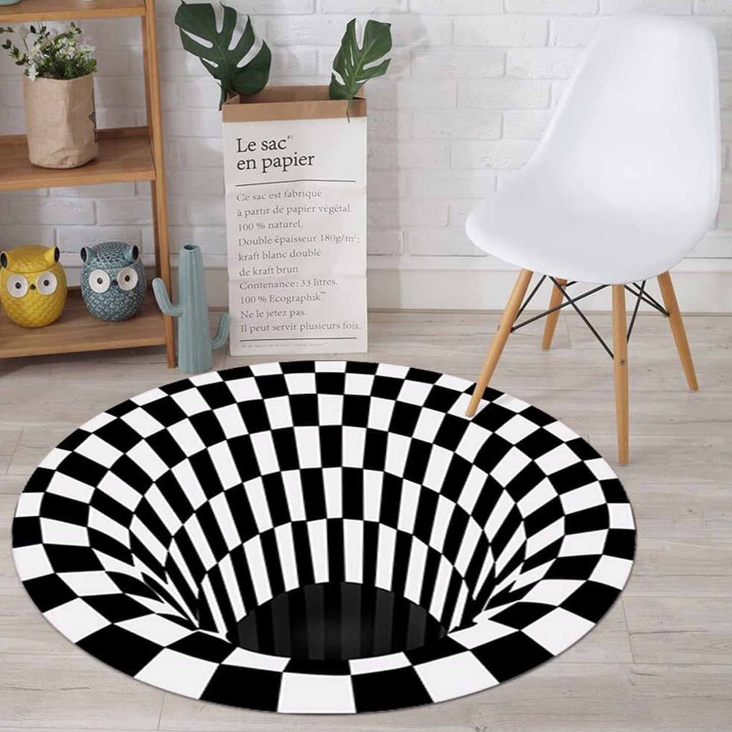 3d Space Round Carpet Floor Mat Non-woven Doormat (1 Pc, 78 Cm)
