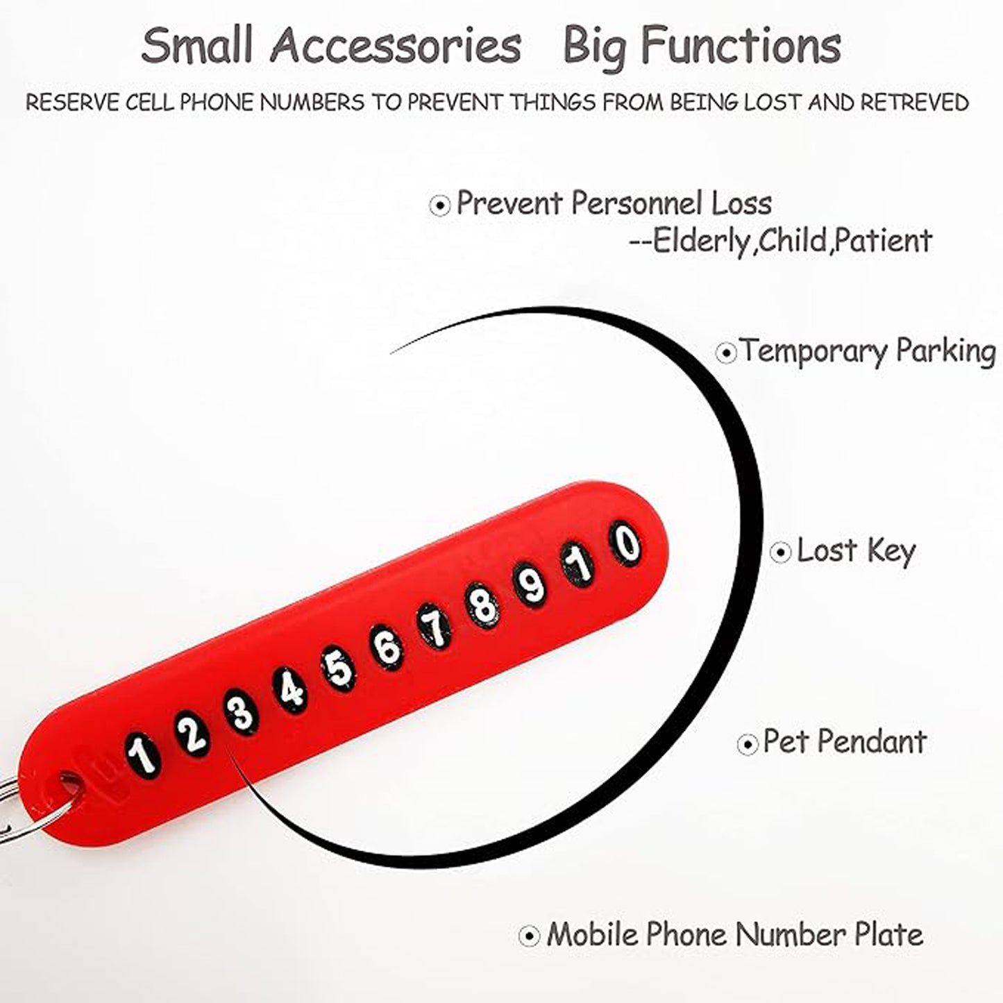 Anti-Lost Keychain with Number Plate for Keys, Bags, Luggage, Wallets & Personal Items | Durable Braided Key Tag for Easy Identification & Loss Prevention (1 Pc)