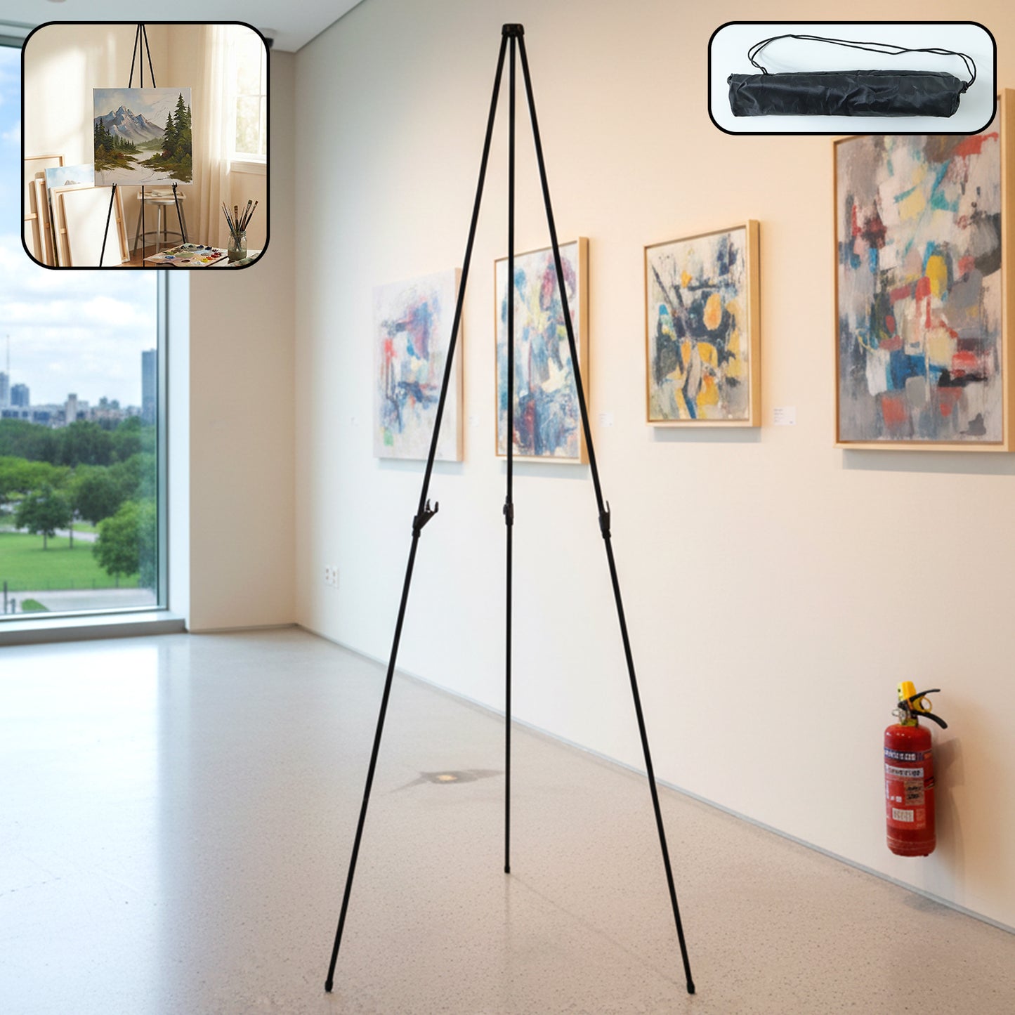 66 Inch Adjustable Metal Tripod Easel Stand with Carry Bag Heavy Duty Foldable Display Stand for Canvas Painting Wedding Signs Posters Photo Frames and Presentation Boards