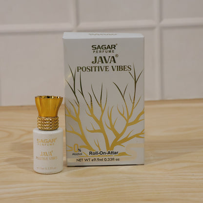 Sagar Java Positive Vibes Roll On Attar, Alcohol Free Long Lasting Fresh Perfume Oil for Men and Women, 9.9 ml