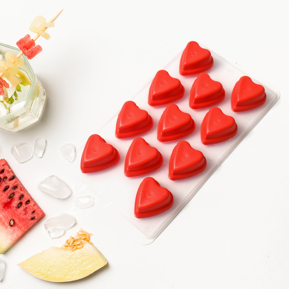 Silicone Ice Cube Tray with Multi-Fruit Shapes, Flexible Ice Mold for Ice Cubes, Chocolates and Cake Decorations (1 Pc)