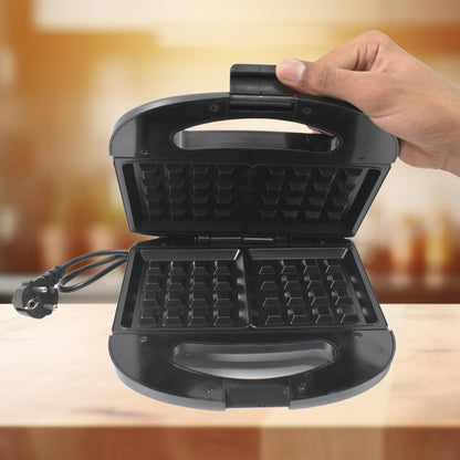Electric Non-Stick Waffle Maker – 2 Slice Square Waffle Machine with Indicator Lights and Cool Touch Handle for Crispy Homemade Waffles