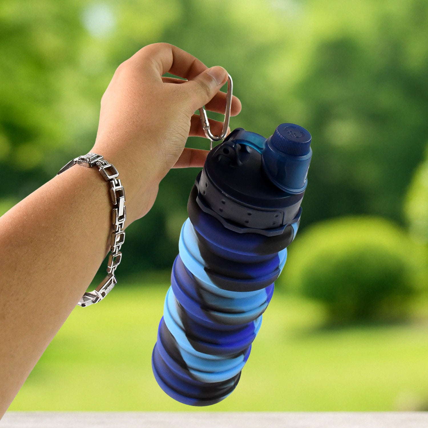 Foldable Silicone Water Bottle – 500 ML | Leak-Proof, Portable Sports, Travel