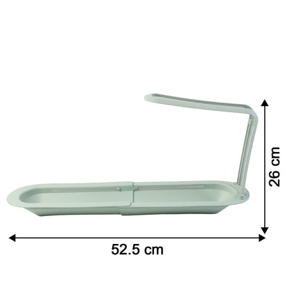 Plastic Telescopic Sink Storage Rack – Adjustable Kitchen Organizer for Sponges, Towels and Cleaning Supplies