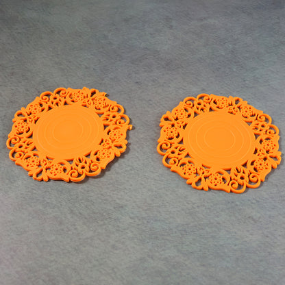 Heat-Resistant Decorative Hot Mat & Cup Coaster Set for Kitchen & Dining – Non-Slip Table Protector for Hot Utensils, Cups & Serving Ware (10 cm, 2 Pc Set)