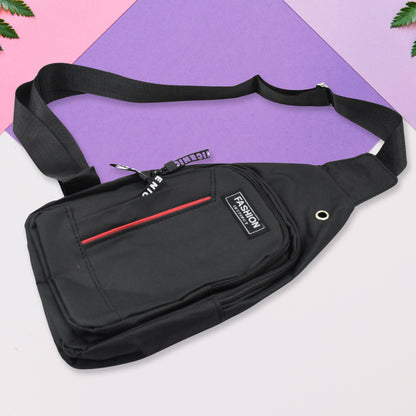 Waterproof Anti-Theft Crossbody Sling Bag with USB Charging Port, Earphone Port and Four Zipper Pockets for Men and Women