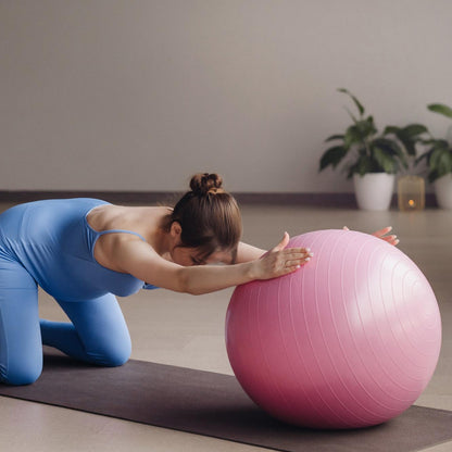65 cm Anti Burst Exercise Ball with Inflation Pump Non Slip Yoga Ball for Pilates Core Training Home Gym and Pregnancy Fitness