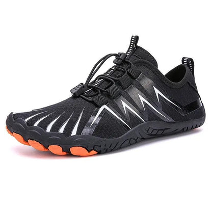 Men’s Nonslip Barefoot Shoes | Breathable Mesh Upper, Rubber Sole | Lightweight Lace-Up Casual Footwear | Comfortable & Flexible Walking Shoes for Men – Black