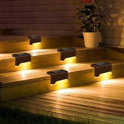 Solar Deck Lights Outdoor – Waterproof LED Step & Pathway Lights Pack Of 4