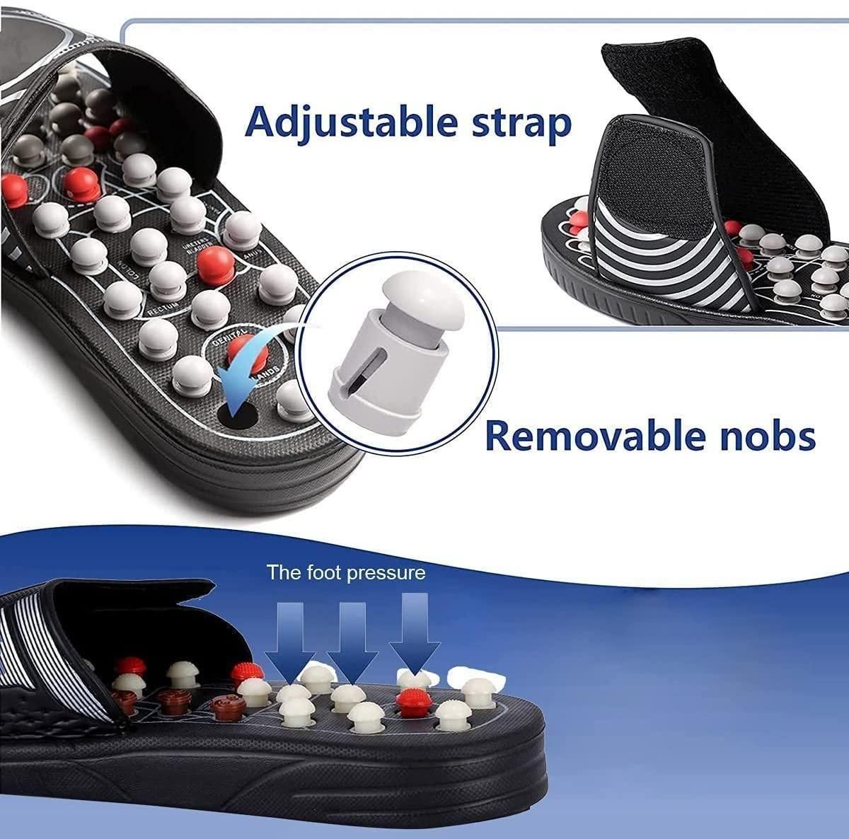 Acupressure & Magnetic Therapy Paduka Slippers for Men & Women | Full Body Blood Circulation, Pain Relief, Reflexology Foot Massager Sandals