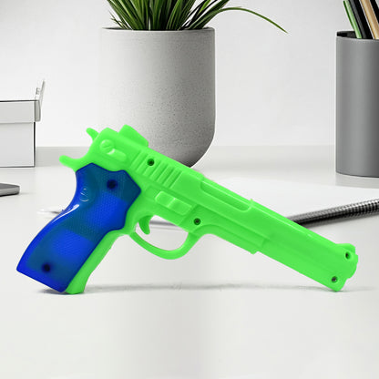Medium Plastic Manual Toy Pistol Gun with 5 Soft Suction Dart Bullets for Kids – Safe Target Shooting Toy Set (1 Set)