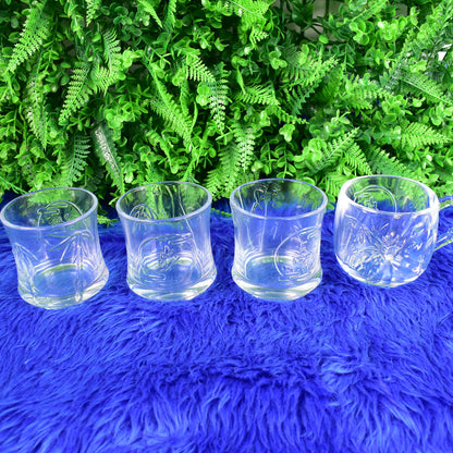Glass 3 Pc Tumbler and 1 Pc Cup Set, Juice Glasses and Transparent Water Glass Coffee and Tea Cup / Mug (4 Pcs Set)