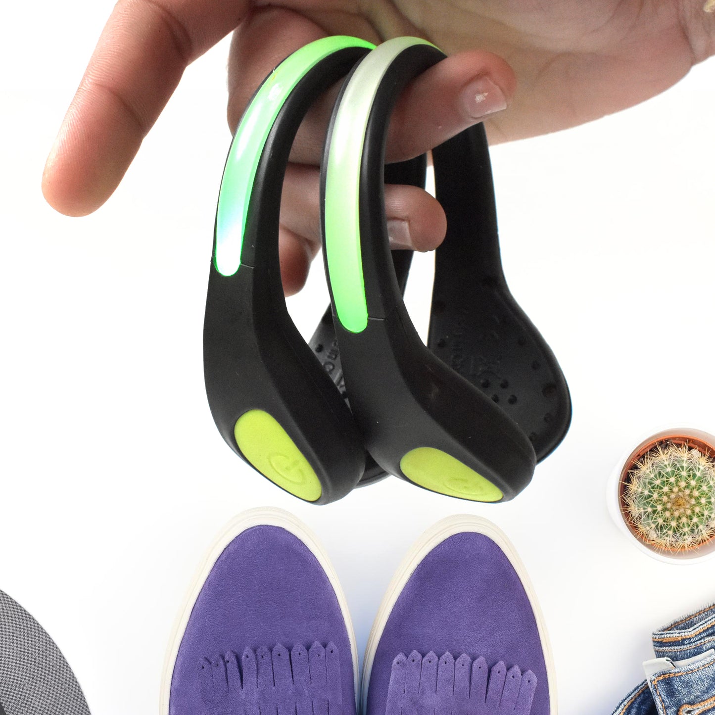 LED Shoes Clip Lights for Night Running | 2 Mode Safety Clip Lights (1 Pair)