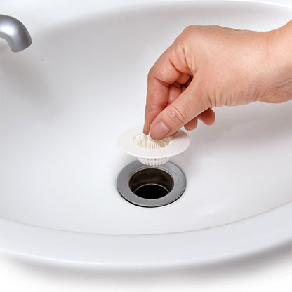 5 Pcs Multipurpose Sink Drain Hair Catcher & Strainer Filter – White Plastic Anti-Clog Basket Cover for Wash Basin, Kitchen Sink, Bathroom & Floor Drain (30~45 mm)